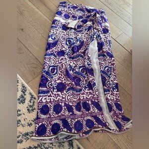 Zara Purple & Blue Paisley Maxi Skirt